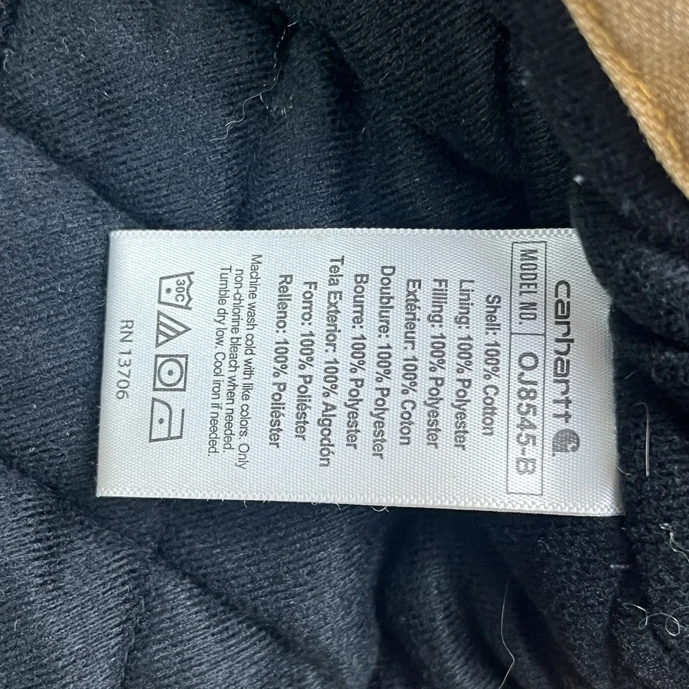 Carhartt‎ Canvas Quilted Lined Jacket Tan Brown Distressed Kids Small